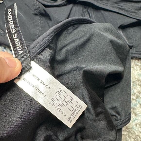 Andres Sarda Ruched Beaded Ellen Bikini Black 34b - Picture 10 of 13